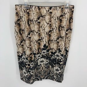 White House/Black Market snakeskin /  floral skirt